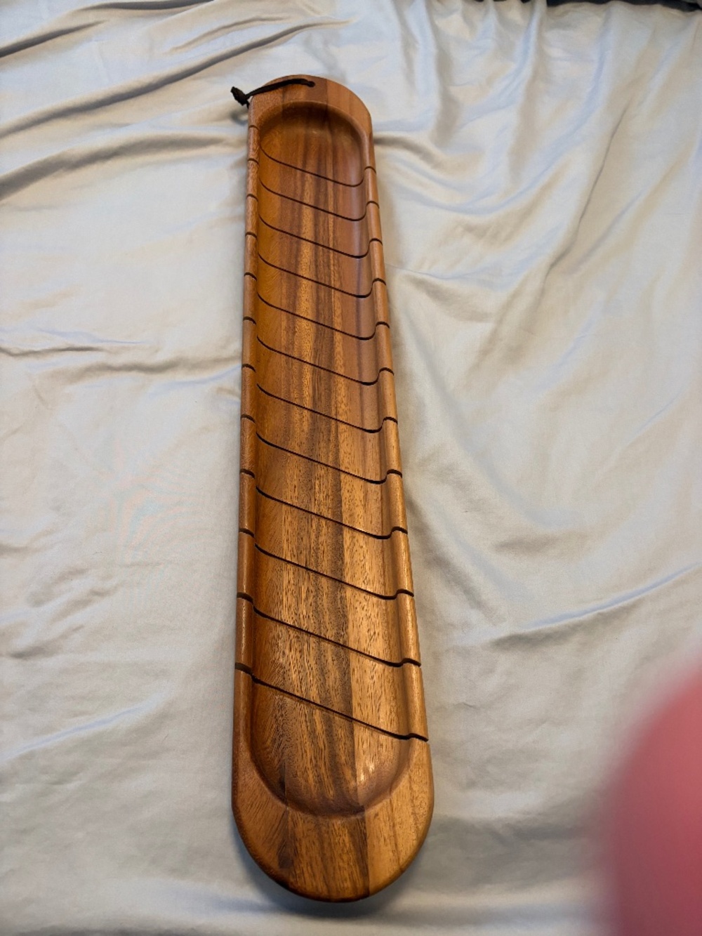 Napa Style Solid Wood Italian Bread Basket and Cutter
